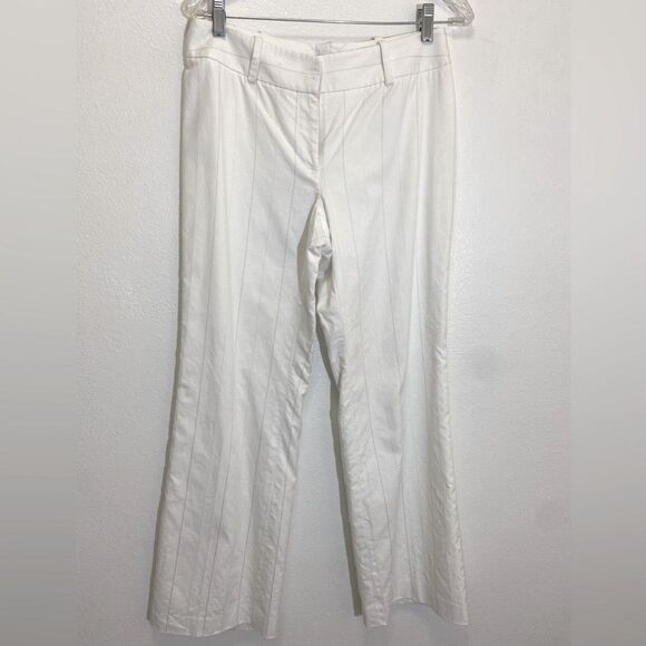LOFT Ann Taylor - Wide Leg Pants with gray/silver pinstripes - size 6P - Picture 1 of 7